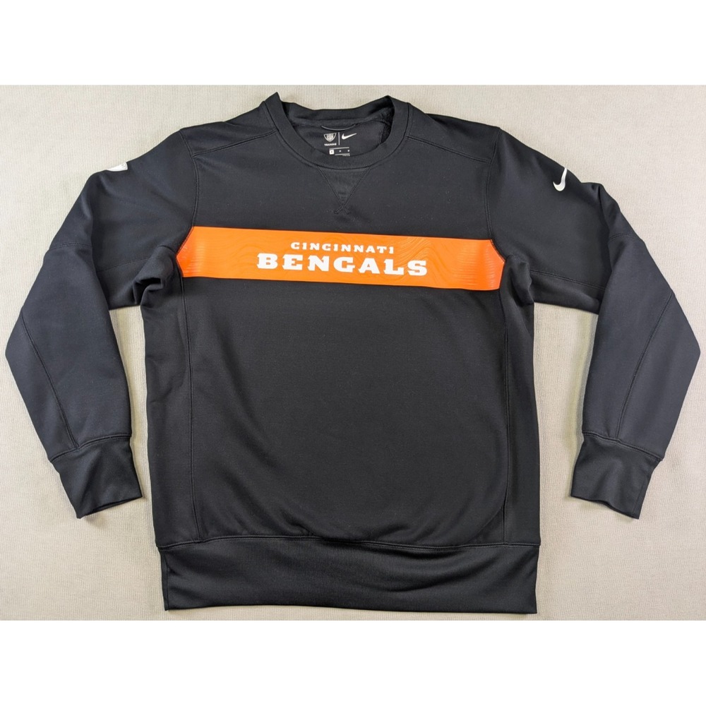 Cincinnati Bengals Sweatshirt Mens Medium Black Nike Training Team Issued NFL